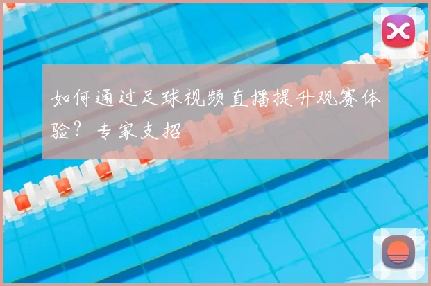 如何通过足球视频直播提升观赛体验？专家支招